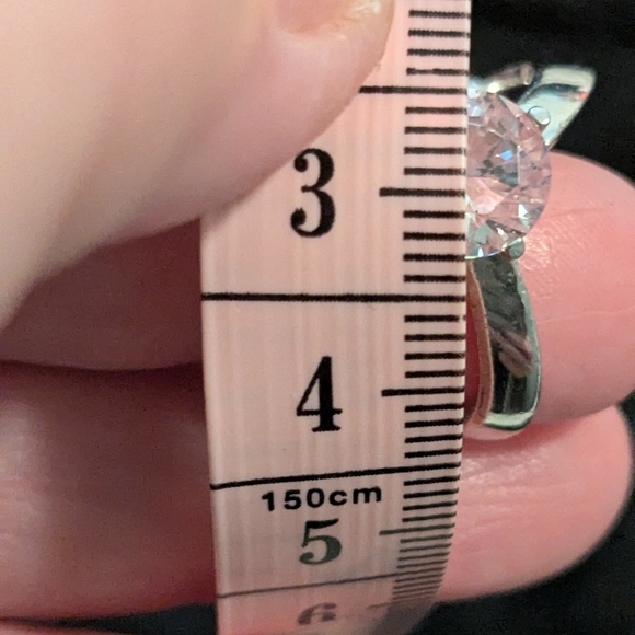 925 Solid Sterling Silver Solitaire CZ Infinity Ring Size 8 - Picture 13 of 13